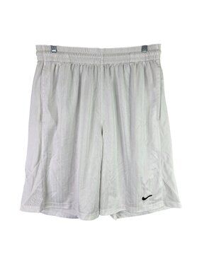 Mens Nike White Athletic Shorts 100% Polyester Elastic Waist Pockets Size XL